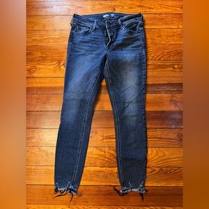 Old Navy Dark Blue Women's Cropped Skinny Jeans Stretchy Denim size 2